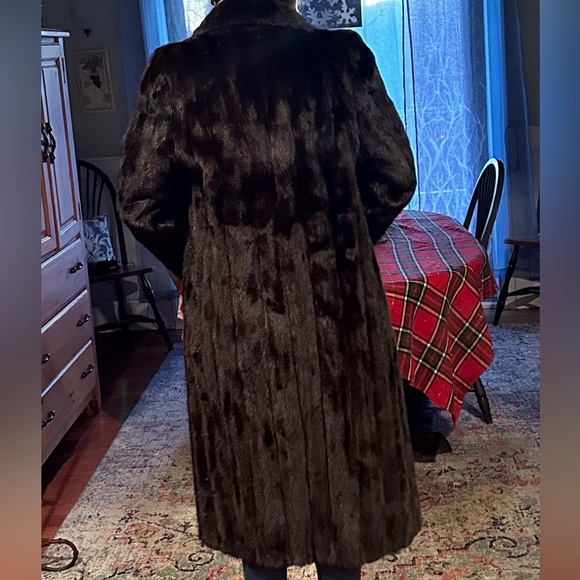 Vintage Dark Brown Fur Long Coat - Picture 12 of 16